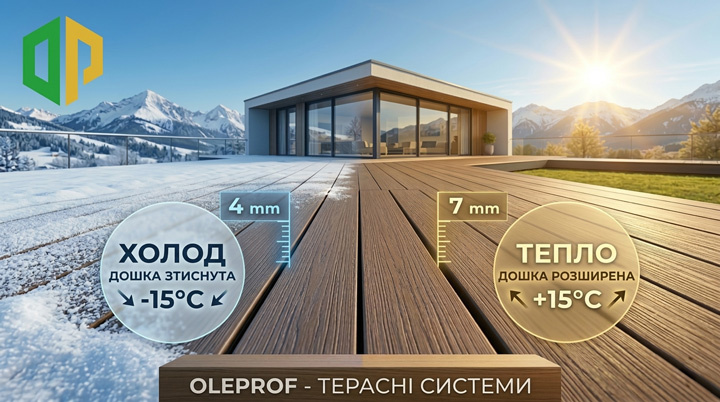 температурне розширення дошки ДПК